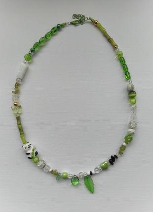 Ожерелье "бамбуковый лес" с пандой, 50см