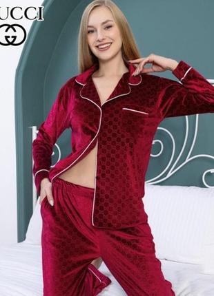 Пижама gucci цвета бордо, s, m. код: д70