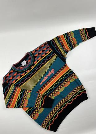 Sweater shop retro светр кольоровий coogi style carlo coluc