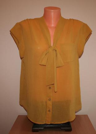 Шифонова блузка гірчичного кольору e-vie, р. 10, 38 євр.