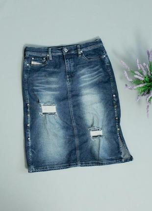 Diesel юбка жіноча вінтаж vintage y2k g-star джинсова міді спідниця