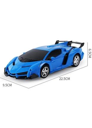 Машинка трансформер lamborghini robot car size 18 синя4 фото