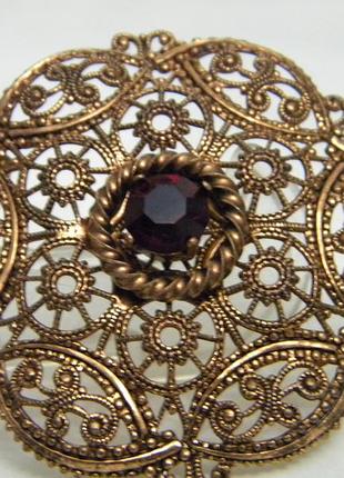 Ажурная брошь чешская бижутерия чехословакия винтаж №1700