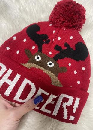 Теплая новогодняя шапка2 фото