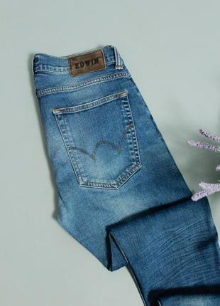 Edwin ed 35 чоловіяі джинси світлі slim fit з фабричними потертостями завужені слім фіт nudie jeans levi's levis tommy hilfiger g-star diesel едвін4 фото