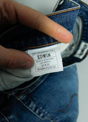 Edwin ed 35 чоловіяі джинси світлі slim fit з фабричними потертостями завужені слім фіт nudie jeans levi's levis tommy hilfiger g-star diesel едвін7 фото