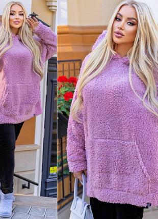 Крутой теплый меховой худи oversized в стиле «teddy»3 фото