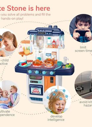 Игровой набор cute stone детская кухня с светом и звуками, раковину с проточной водой, оплитой с паром5 фото