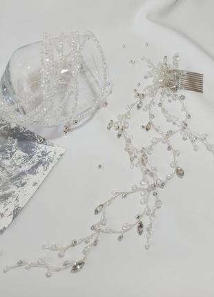 Прикраса у зачіску кришталевий гребінь 3