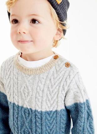 Детский теплый джемпер вязаный свитер кофта с узорами