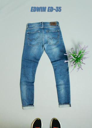 Edwin ed 35 мужчиныи джинсы светлые slim fit с фабричными потертостями зауженные слим фит nudie jeans levi's levis tommy hilfiger g-star diesel эдвин
