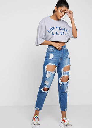 Sale🔥 круті джинси рвані мом missguided eu 36( англ 8) xs-s1 фото