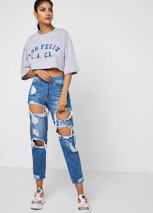 Sale🔥 круті джинси рвані мом missguided eu 36( англ 8) xs-s7 фото