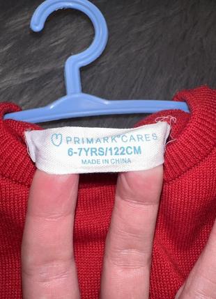 Яркий стильный новогодний свитер мирер с оленем для девочки 6/7р primark7 фото
