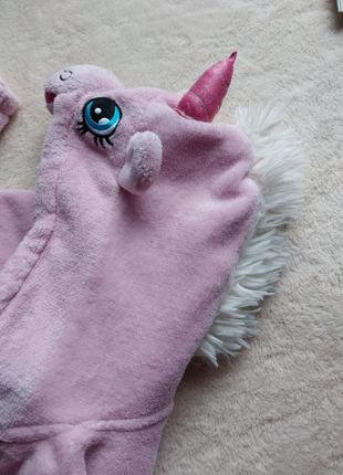 Піжама дівчинці 9-10років, флісова, рожева поні, комбінезон, кігурумі4 фото