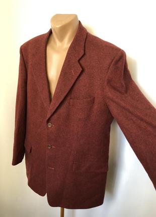 Шерстяной бордовый красный малиновый пиджак жакет тёплый