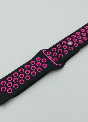 Силиконовый ремешок sport nike style для xiaomi amazfit bip / lite / 20 мм черный / розовый 1674p2 фото