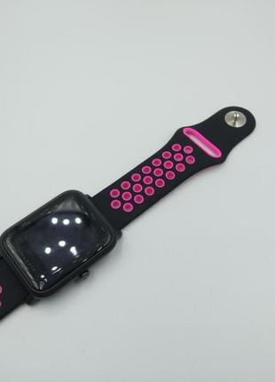 Силиконовый ремешок sport nike style для xiaomi amazfit bip / lite / 20 мм черный / розовый 1674p8 фото