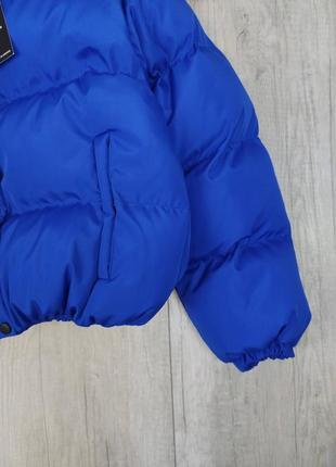 Женская короткая зимняя куртка оверсайз wild синего цвета размер s3 фото