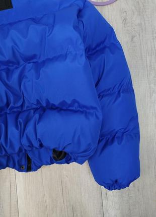 Женская короткая зимняя куртка оверсайз wild синего цвета размер s6 фото