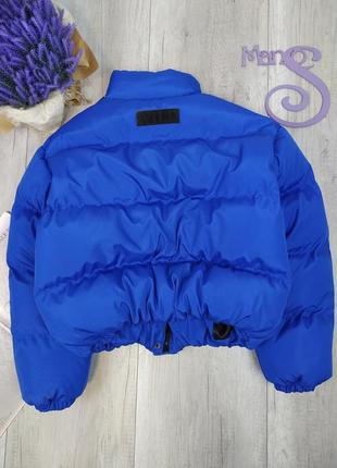 Женская короткая зимняя куртка оверсайз wild синего цвета размер s4 фото