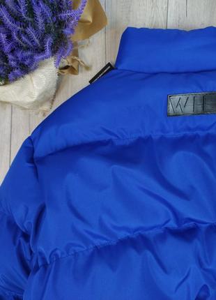 Женская короткая зимняя куртка оверсайз wild синего цвета размер s5 фото