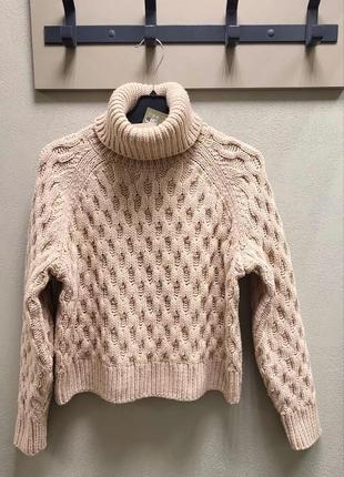 Вязаный теплый свитер с высоким воротом h&m - xs, s, m, l6 фото