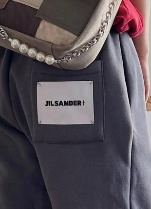 Крутые теплые джоггеры jil sander джил сандер в сером цвете2 фото