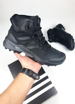 ❄️ботинки кожаные adidas terrex черные зима