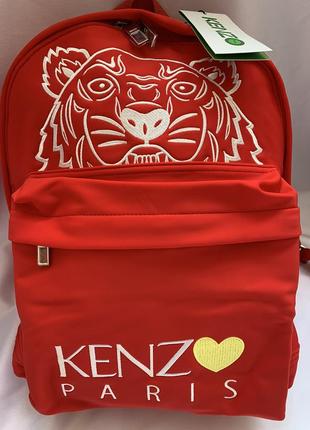 Рюкзак kenzo – воплощение стиля и удобства. яркий красный, вышивка тигра – выделит вас в толпе!