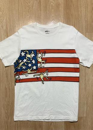 Uniqlo x keith haring usa big logo футболка