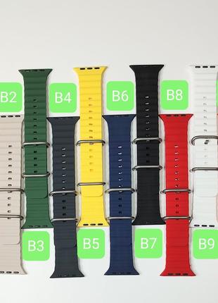 Ремешок ocean band для apple watch 38 / 40 / 41 / 42 / 44 / 45 / 49 мм сменный силиконовый