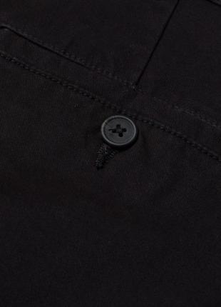 Базовые черные хлопковые брюки чиносы skinny fit stretch h&m5 фото