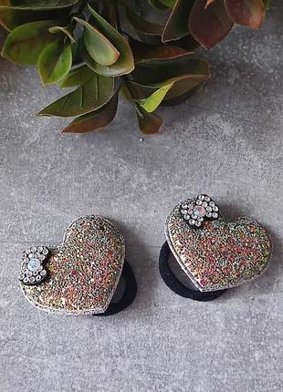 Резинки сердечка золотисті