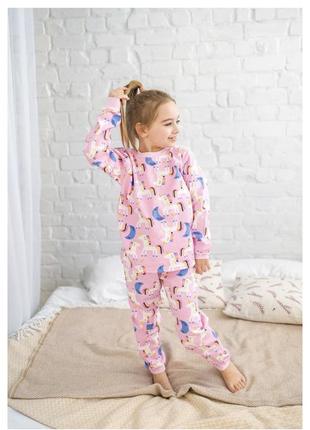 Тепла піжамка для дівчинки з єдинорогом, 104;110;116