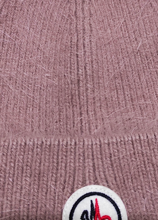 Moncler актуальная трендовая ангоровая шапка шикарный цвет унисекс подарок4 фото