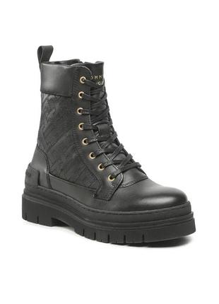 Tommy hilfiger черевики туристичні lace up zip boot monogram fw0fw06849 чорний