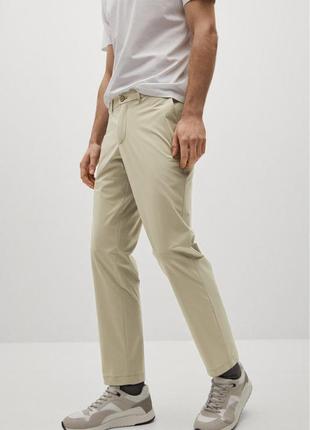 ♥️1+1=3♥️ mango solotex performance мужские кроп брюки чинос slim fit на резинке5 фото
