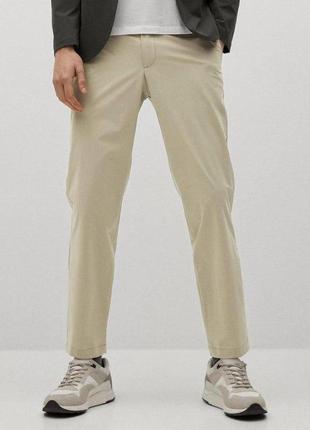 ♥️1+1=3♥️ mango solotex performance мужские кроп брюки чинос slim fit на резинке3 фото