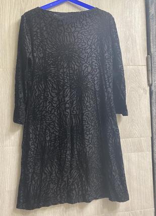 Крутое короткое черное платье"шанель" из стрейч - бархата на подкладке ml sti8 фото