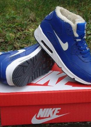 Зимние мужские кроссовки nike air max 90 blue winter