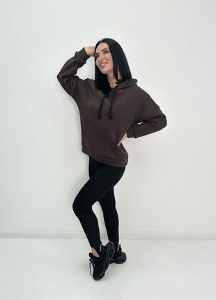 Женские теплое худи на флисе утепленное зима