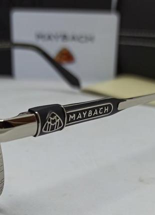 Maybach чоловічі сонцезахисні окуляри краплі чорні в сріблястому металі на флексах3 фото