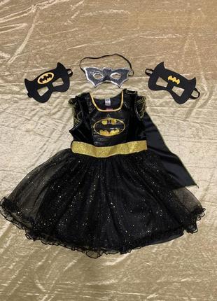 Шикарное золотое платье карнавальный костюм с плащом девушки бэтмана на 5-6 лет1 фото