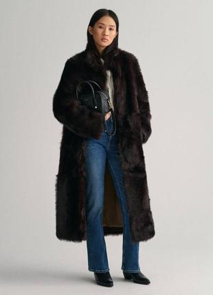 Женское пальто шуба из меха ягненка премиум качества gant оригинал4 фото