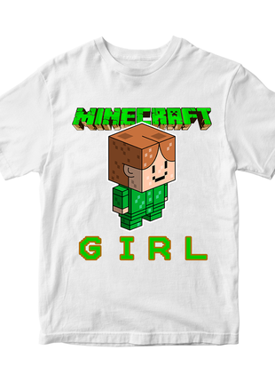 Футболка с оригинальным принтом онлан игры minecraft "девушка girl minecraft майнкрафт" push it