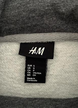 Женский свитшот h&m на флисе с воротником серый, коттон р.443 фото