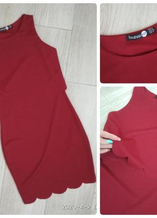 Бордова сукня