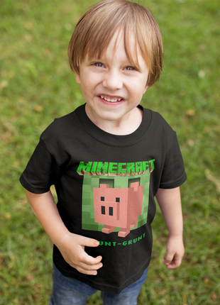 Футболка с оригинальным принтом онлан игры minecraft "pig grunt-grunt minecraft майнкрафт"5 фото