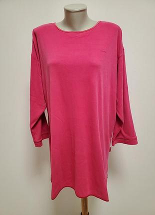 Гарна брендова трикотажна котонова домашня блузка туніка батал